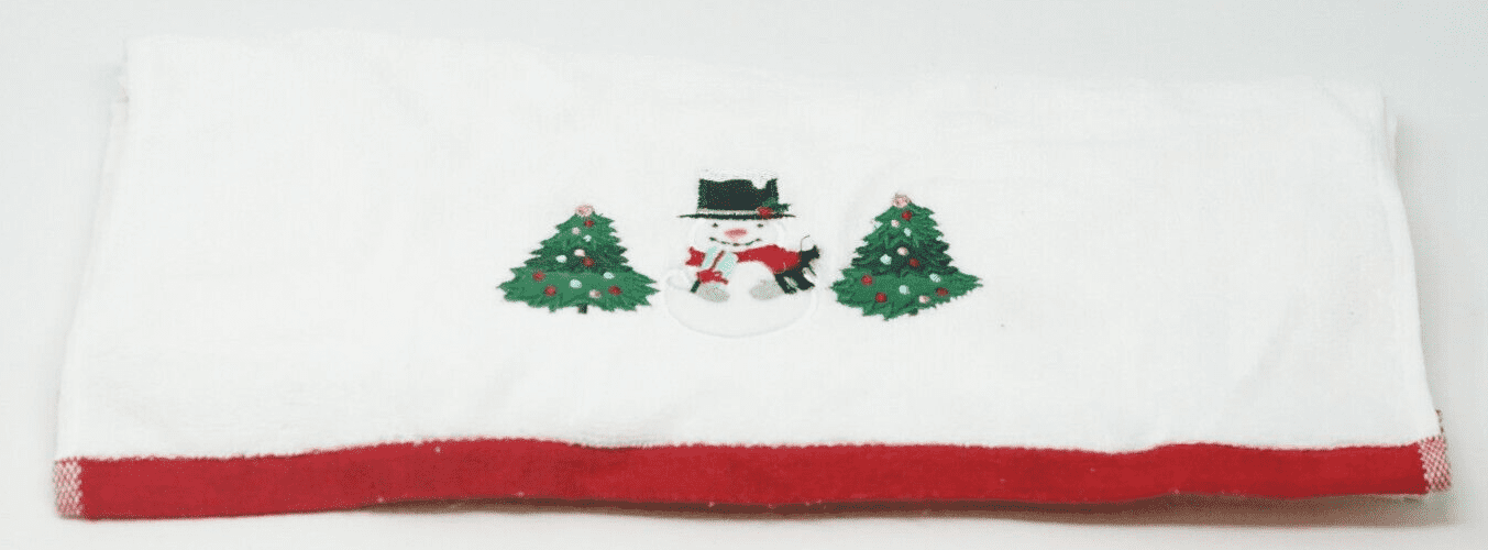 Martha Stewart Collection Cheerful Snowman Christmas Tree Cotton Hand