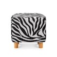 thumbnail image 2 of Jiueut Zebra Stripe Print Ottoman Slipcover, Stretch Square Square Footstool Slipcover Folding Storage Ottoman Covers for Living Room with Elastic Bottom, 2 of 7