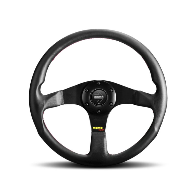 Momo Tuner Steering Wheel 350 mm - Black Leather/Red Stitch/Black