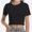 Black, variant on Women's Basic Teen Tee Workout Crewneck Short Sleeve Slim Fitted Casual Crop Top