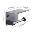 thumbnail image 3 of Stainless Steel Wall Mounted Toilet Paper Holder with Storage Shelf - Rust-Resistant Bathroom Organizer for Residential and Commercial Restrooms Gray, 3 of 6