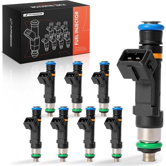 A-Premium Fuel Injectors Compatible with Ford F-150 F150 2003, F-150 Heritage 2004, F-250 F-350 Super Duty 2003-2004, V8 5.4L, Set of 8, Replace# 4L3Z9F593CA