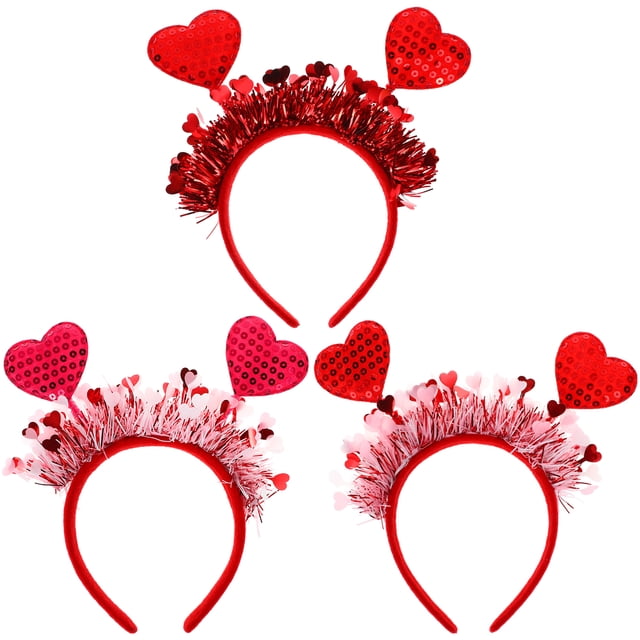 3 diademas de corazón para mujer, tocado de Cupido para San Valentín, accesorios para fiestas, bodas y ocasiones especiales