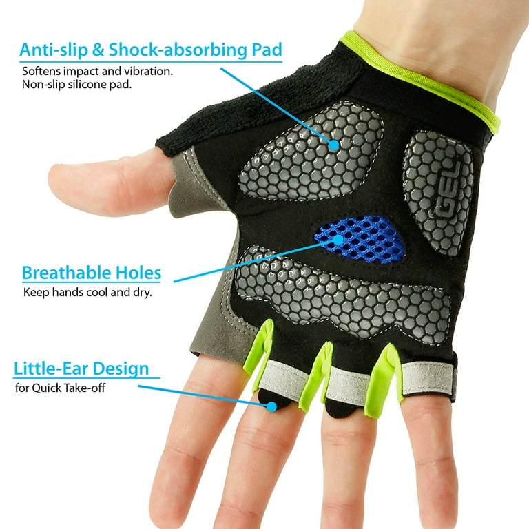 gearonic cycling shockproof foam padded sports full finger short gloves