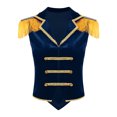 thumbnail image 4 of TiaoBug Women's Ringmaster Tailcoat Circus Role Play Costume Velvet  Sleeveless Tassel Steampunk Jacket Top Dark Blue XXL, 4 of 7