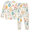 thumbnail image 2 of FORMRS Toddler Unisex Long Sleeve Top and Pants Pajama Set 2-Piece Sleepwear, Sizes 18M-8Y, Floral Easter Eggs, 2 of 6