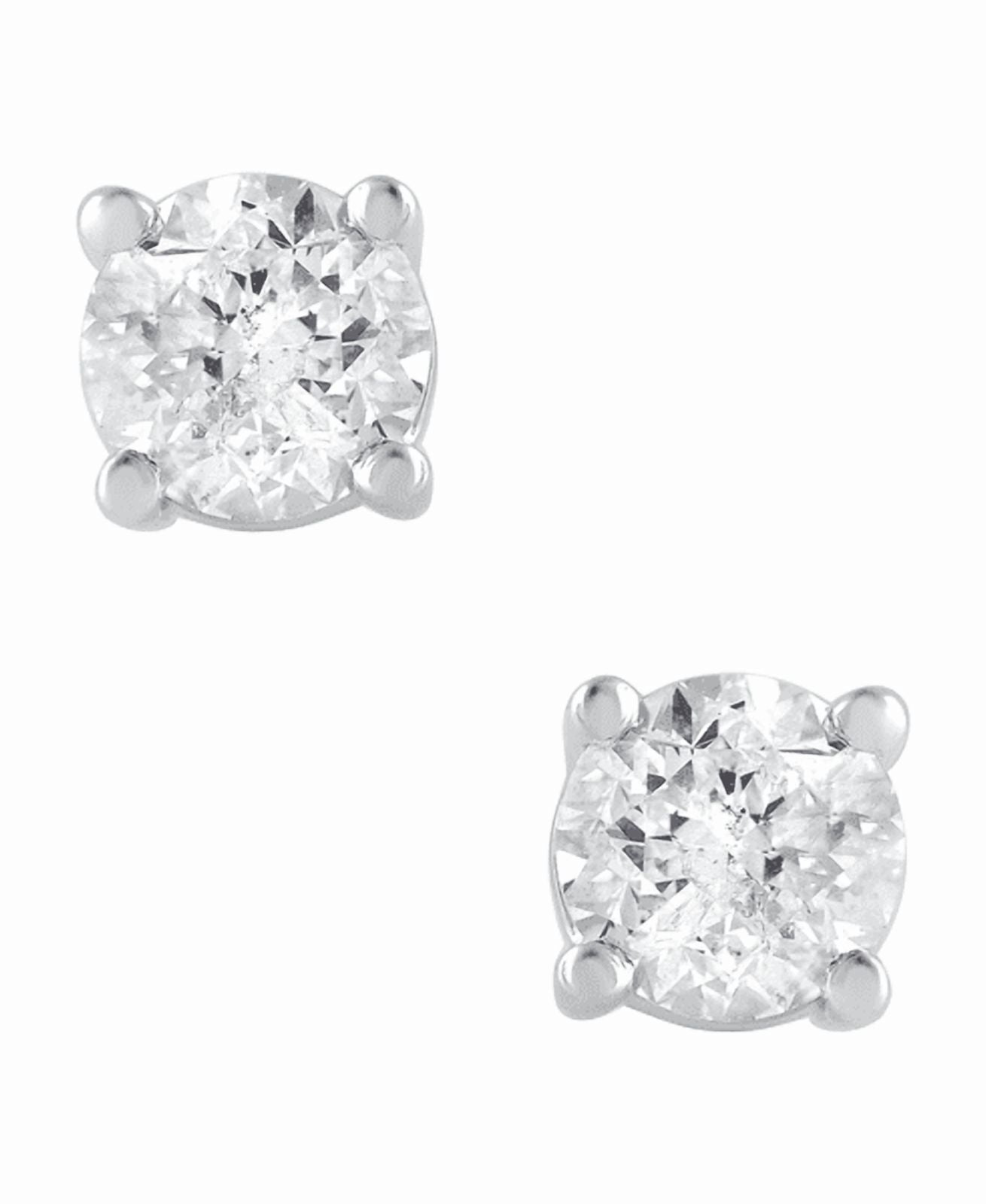 Unique Moments Women's 1 Carat T.W. Round Cut Lab Grown Diamond Stud Earrings Sterling Silver