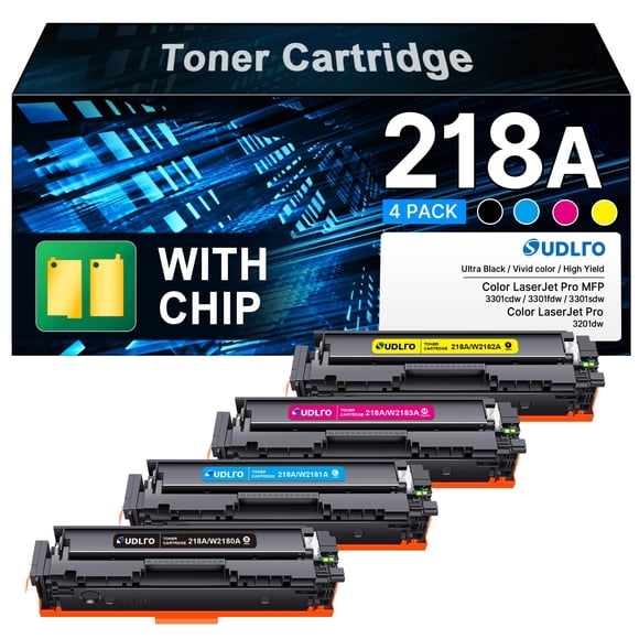 Cartuchos de tóner SUDLTO 218A compatibles con HP 218A, paquete de 4