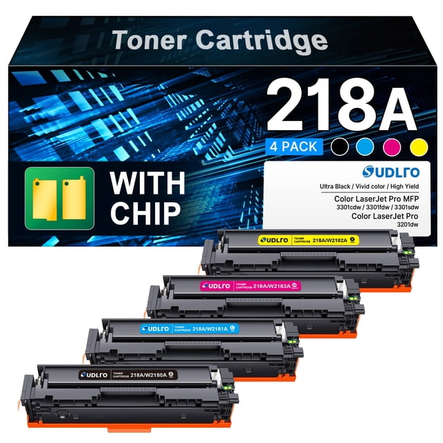 Cartuchos de tóner SUDLTO 218A compatibles con HP 218A, paquete de 4