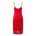 thumbnail image 5 of Ujnder Women's Nightgown Sleeveless Lace Trim Dress Sleepshirt Red S, 5 of 9