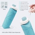 thumbnail image 4 of Folding Silicone Water Bottle – Collapsible, BPA-Free, Leak-Proof, and Eco-Friendly Design – Outdoor Travel Portable Water Cup Running, Riding, Travel, Camping Hiking Kettle - 600 Ml, 4 of 4