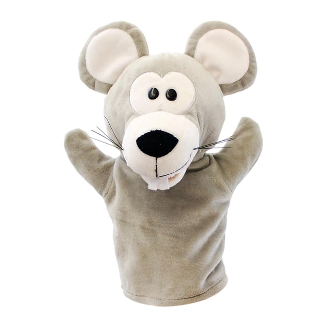 Marionetas de mano de ratón, peluche de animal didáctico para espectáculos teatrales con boca móvil, juguete de peluche suave para divertirse jugando