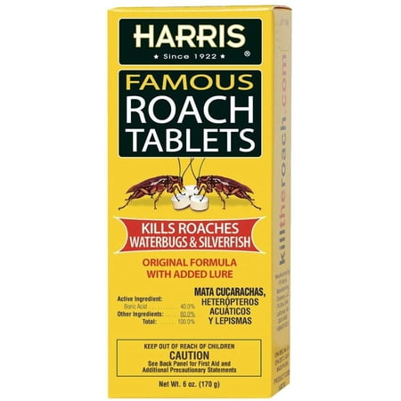 Harris Roach Tablets, Boric Acid Roach Killer with Lure 6oz, 145 Tablets