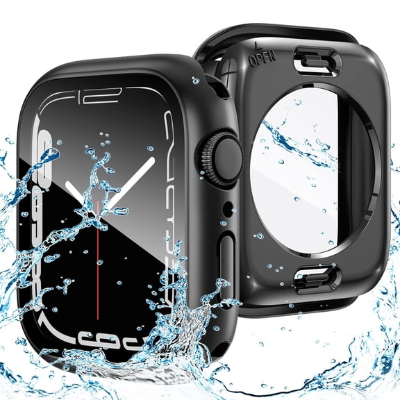 MJSHUN 2 in 1 Waterproof Case for Apple Watch Screen Protector Series 6/5/4, SE 3/2/1 40mm, 360 Protective Glass Face Cover Hard Bumper Back Frame for iWatch Accessories 40 mm