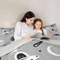 thumbnail image 4 of Feelyou Spaceship Boys Twin Bedding Sets 7pcs, Grey Cartoon Planet Bedding Comforter Set, 4 of 8