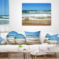thumbnail image 3 of Designart Beautiful Empty Beach under Blue Sky - Seashore Throw Pillow - 16x16, 3 of 4