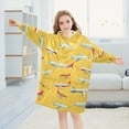 thumbnail image 5 of joogoo Wearable Blanket Hoodie for Airplane Yellow-d2 Flannel Sherpa Pocket 3-14 YR S, 5 of 7