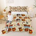 thumbnail image 2 of Castle Fairy Cute Pirate Skeleton Full Size Comforter Sets 3-Piece,Treasure Chest Sailor Parrot Pattern Bedding Comforter Set,Cream Blues,1 Comforter and 2 Pillowcases,Reversible, 2 of 6
