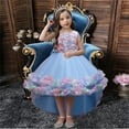 thumbnail image 2 of Bearichfupo Toddler Kids Girls Prints Sleeveless Party Hoilday Costome Court Style Tulle Mesh Dress Princess Clothes, Sizes 3-4 Years, 2 of 6