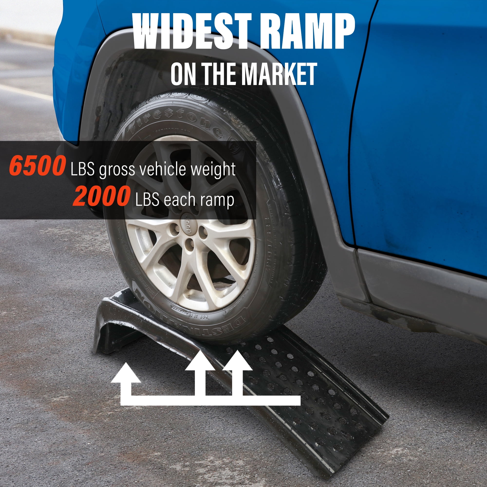 Uriah Products 8000 lb Heavy Duty Steel Car Ramp Pair for Cars/SUVs/Pickups for Stress-Free Home Garage Maintenance