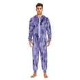 thumbnail image 6 of 1 Piece Adult Onesie Pajamas Cozy & Loose-Fit Sleepsuit Loungewear with Pockets Purple and Blue Shapes X-Small, 6 of 7