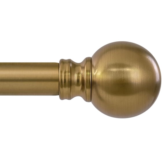 Barra de cortina Immiehh Warm Gold, 182-366 cm, con remates metálicos de latón