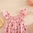 thumbnail image 4 of Baby Girl Summer Short Set Toddler Girl Sweet Strawberry Outfit Ruffle Smocked Top & Bloomers 2-Piece Summer Clothing Set, 4 of 6