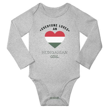 

Everyone Loves An Hungarian Girl Baby Long Slevve Bodysuit Outfits (Gray 18-24 Months)