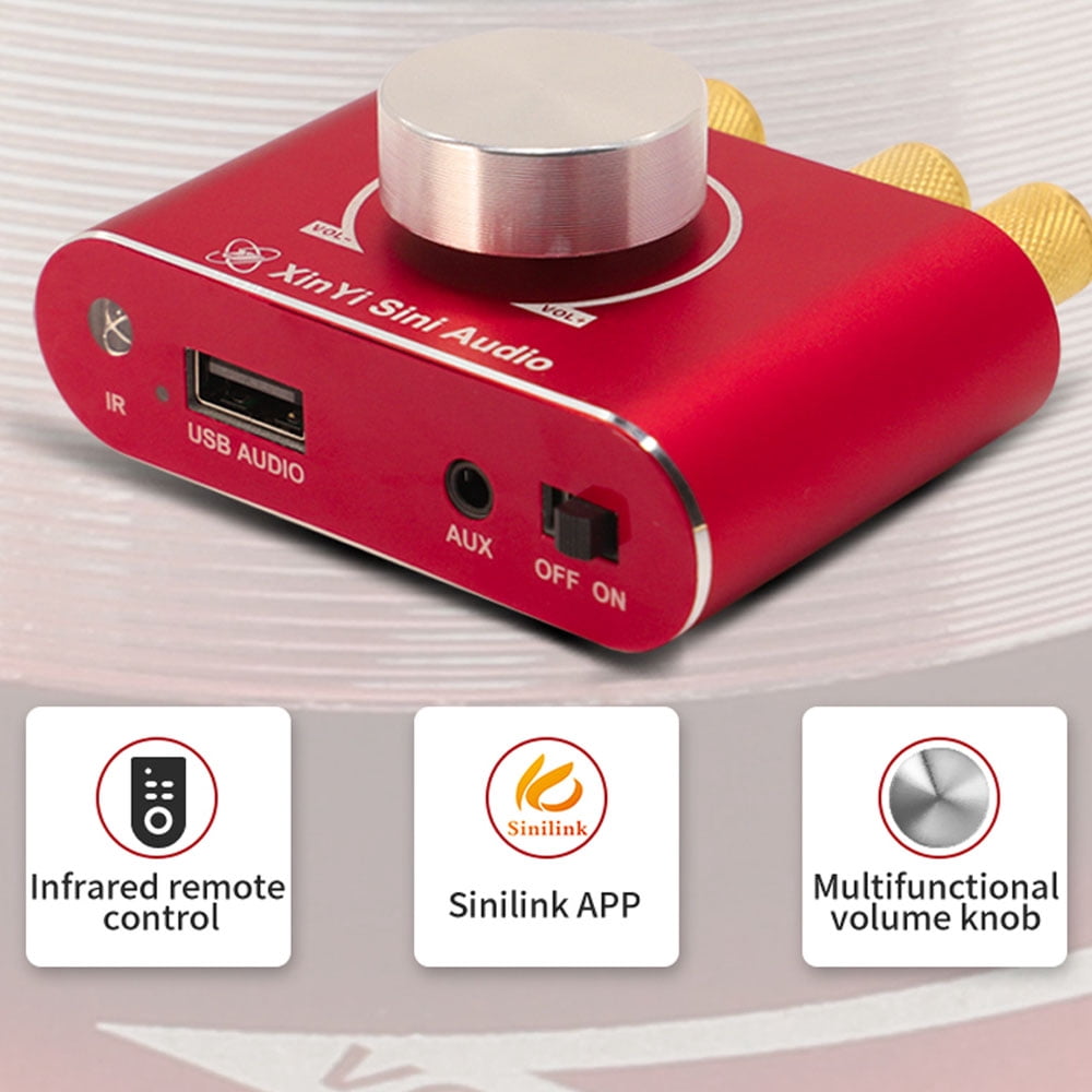 Portable Sound 50W+50W BT 5.1 Wireless Audio Power Amplifier Portable Sound Amplifier Speaker Amp for Car and Home