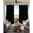 thumbnail image 4 of Black Blackout Curtains 39 Inches Long for Bedroom, Solid Color Farmhouse Black Thermal Insulated Room Darkening Black Out Window Curtain Panels Grommet Drapes for Living Room, 4 of 8