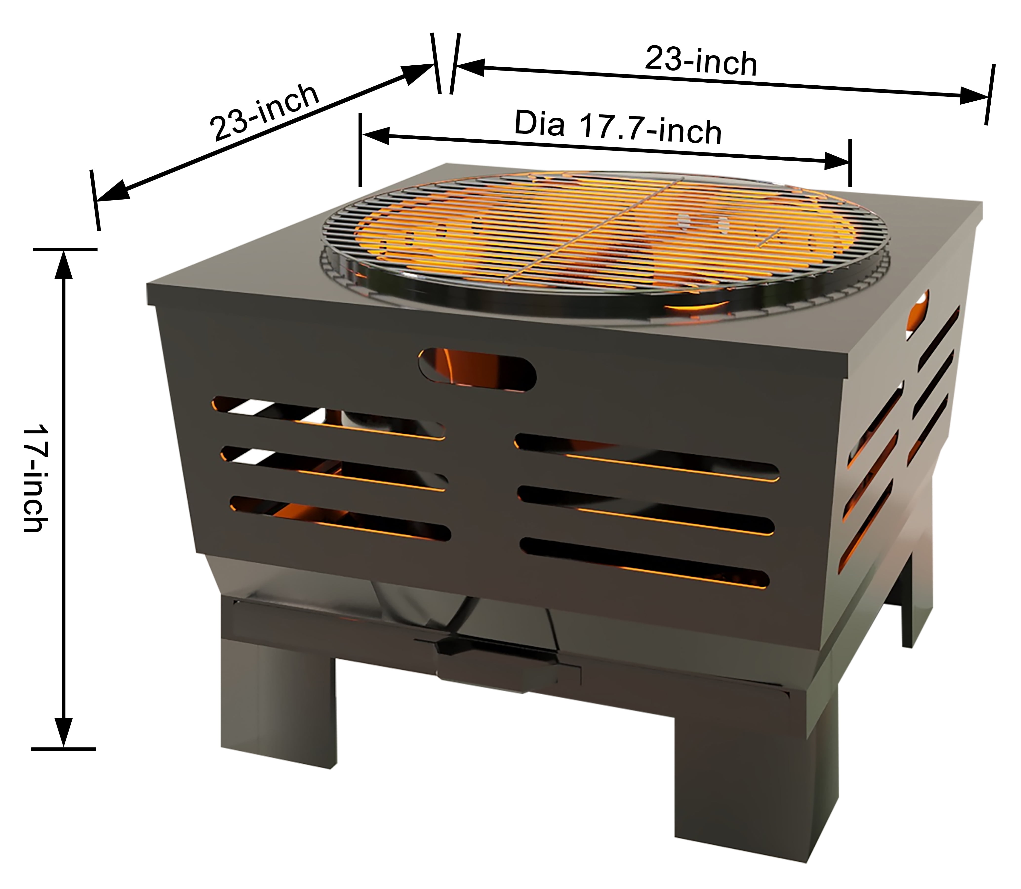Fire Beauty Stove Bonfire with Stand,Smokeless Fire Pit  Wood Burning Firepit with Ash Pan, Portable Outdoor Firepit with Cooking Grate & Poker For Camping,Backyard