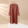 thumbnail image 2 of HUJlwoi Womens Nightgown Thermal Long Sleeve Padded Nightshirts Round Neck Long Sleep Dress Loose Comfort Sleepwear, 2 of 5