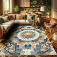 thumbnail image 2 of Ambesonne Moth Decorative Rug Carpet, Bohemian Sun and Wingy Animals, 2' 2" x 3' 7", Blue Grey Apricot Beige, 2 of 5