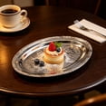 thumbnail image 4 of Elegant Shiny Floral Engraved Serving Tray for Wedding Birthday Holiday Party Food Buffet Decorative Silver, 4 of 6