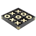 thumbnail image 6 of 10" Large Elegant Premium Black Tic Tac Toe Board Game | Wooden Puzzle Game | Coffee Table Wooden Decor & Games | Lightweight Gold Plated Pieces, 6 of 6