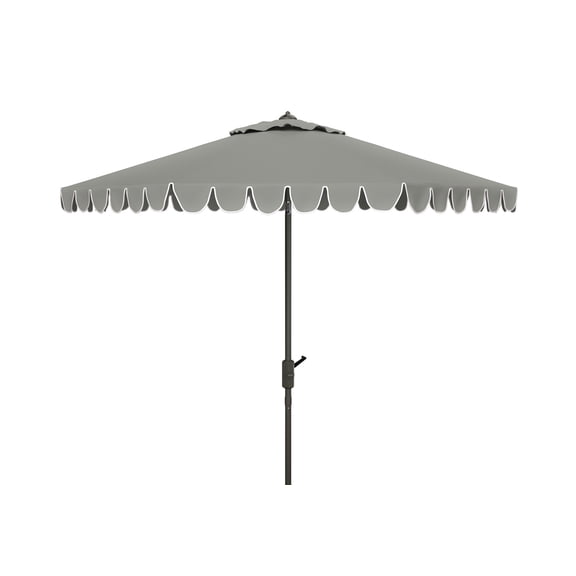 SAFAVIEH Venice 11' Market Crank Round Umbrella, Grey