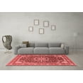 thumbnail image 3 of Ahgly Company Indoor Square Medallion Red Traditional Area Rugs, 6' Square, 3 of 4