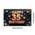 thumbnail image 2 of Glitter Stars Birthday Banner Happy 35th Celebration Milestone Event Decoration for Birthday Party Adult Indoor Holiday, 2 of 7