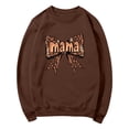 thumbnail image 5 of Women's Mama Printed Crewneck Sweatshirt Long Sleeve fashion Graphic Casual Pullover Tops for Daily Wear (2XL, Brown), 5 of 5
