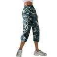 thumbnail image 6 of Women's Casual Pants Women'S Casual Camouflage Print Cargo Pants Stretch Elastic Waist Tapered Pants With Pockets,Blue Women's Casual Pants S, 6 of 7