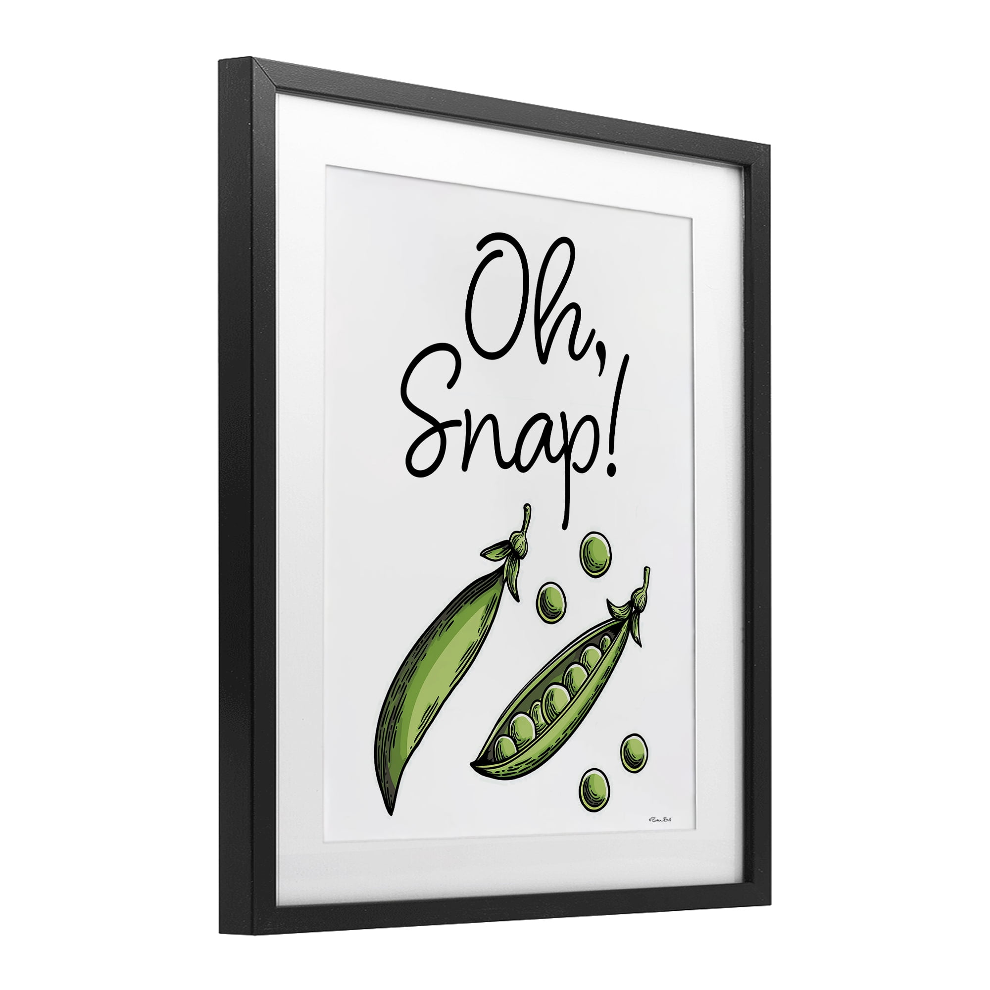 Stupell Industries Oh Snap Peas Black Framed Print Under Glass, design by Susan Ball