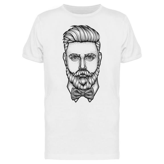 Hand Drawn Bearded Man T-Shirt Men -Image by Shutterstock, Male Large