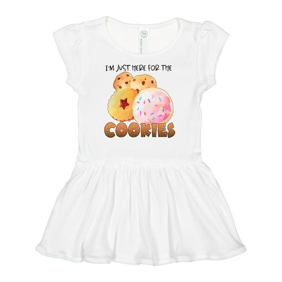 Inktastic I'm Just Here for the Cookies Girls Baby Dress