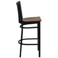 thumbnail image 6 of BizChair 2 Pk. Black School House Back Metal Restaurant Barstool - Cherry Wood Seat, 6 of 8