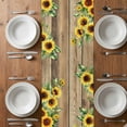 thumbnail image 6 of Farmhouse Rooster Table Runner - 90 Inch Long, Kitchen Dining Table Runner Dresser Scarves, Retro Botanical Sunflower Floral Wood Farmhouse Decor for Coffee Tables Wedding Party Banquet, 6 of 8