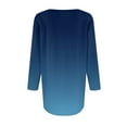 thumbnail image 6 of Bovemsi Womens 3/4 Length Sleeve Tops Casual Summer Pleated Front T Shirts Round Neck Business Work Tunic Blouses, Blue Summer Women's Long Sleeve T-Shirts, S, 6 of 6