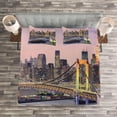 thumbnail image 3 of Ambesonne Cityscape Quilted Bedspread Set 3 Pcs, Tokyo Japan Bridge, Queen Size, Multicolor, 3 of 3