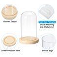 thumbnail image 3 of Uxcell 5.9"x3.1" Clear Cloche Glass Dome Glass Bell Jar Display Case Tabletop Centerpiece with Wooden Base, 3 of 6