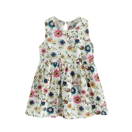 

Little Girls Dresses Princess Sundress Dress Kids Print Children Floral Sleeveless Cute Summer Dress&Skirt