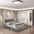 thumbnail image 4 of Wardrobe Home Bedroom Light Luxury High-Gloss Simple Modern With Dressing Table Minimalist Four Or Six-Door White Large Closet My Lux Decor Round, 4 of 24